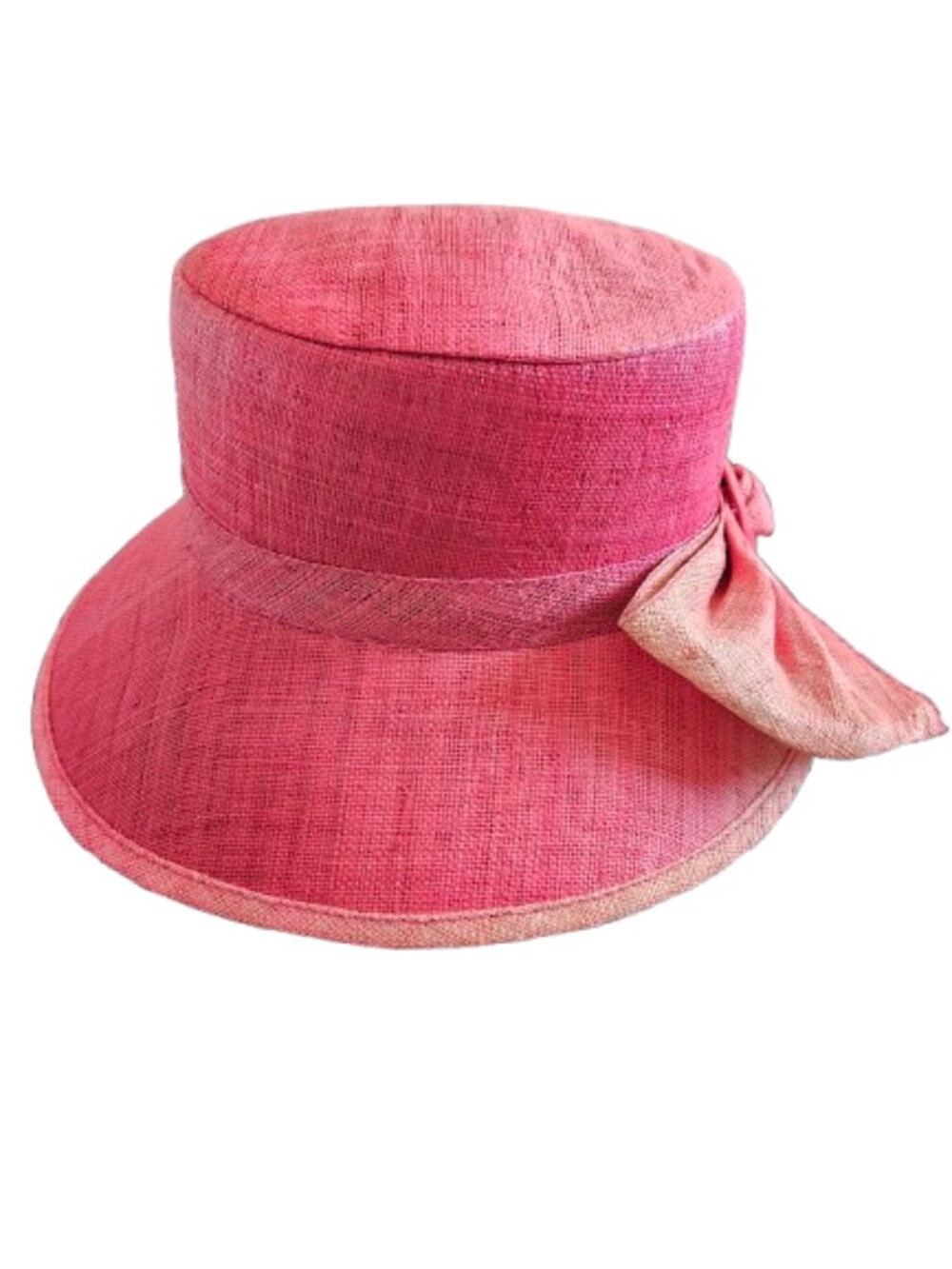 Liz Claiborne Vintage-inspired Fuchsia Pink Sinamay Straw Derby Style Hat